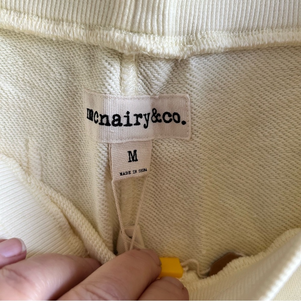 McNairy &‎ Co Mens M Jogger Sweatpants Cream Striped Cuff Streetwear Lounge NWT - Picture 5 of 10